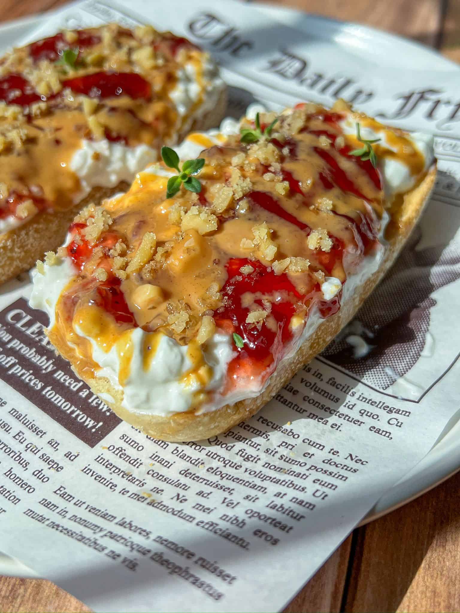 Peanut Butter Jelly Cottage Cheese Toast