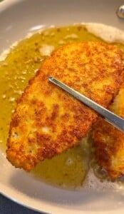 A pair of fried chicken pieces.