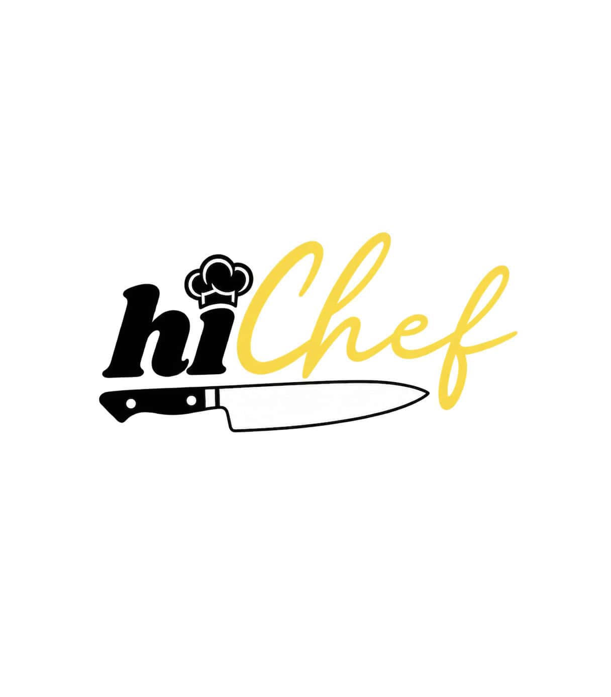 hiChef logo with chef hat and kitchen knife