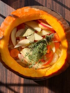 all veggies inside the pumpkin