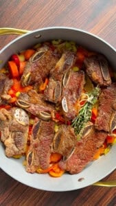 no water beef stew in a pot